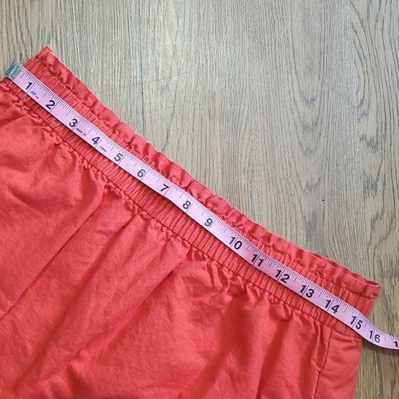 J. Crew Coral Salmon 55% Linen Blend Knee Length Mini Skirt Womens Size 10 - Picture 8 of 13